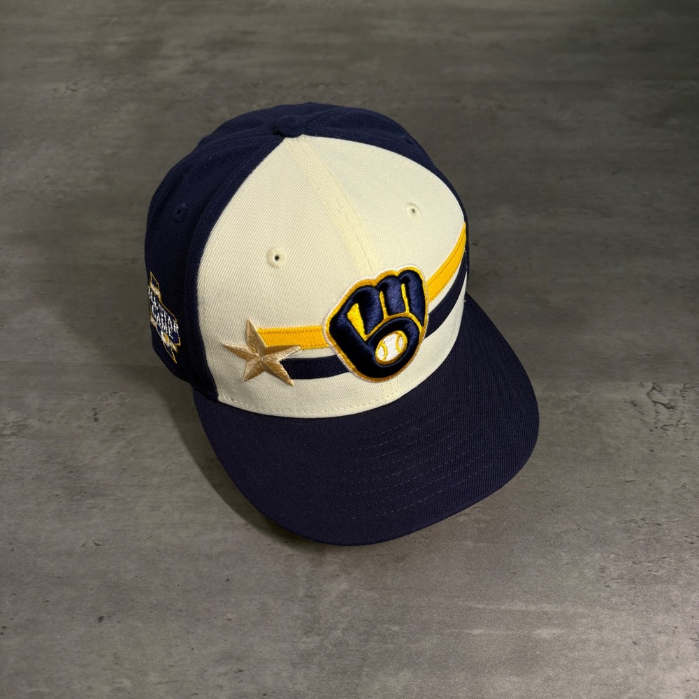 New Era Milwaukee Brewers Hat Mens 7 1/2 Navy 2024 All-Star Game 59FIFTY Fitted
